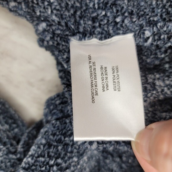 Orvis Chenille Tunic V-Neck Sweater Marled Navy Blue Womens Size XS - Picture 10 of 12